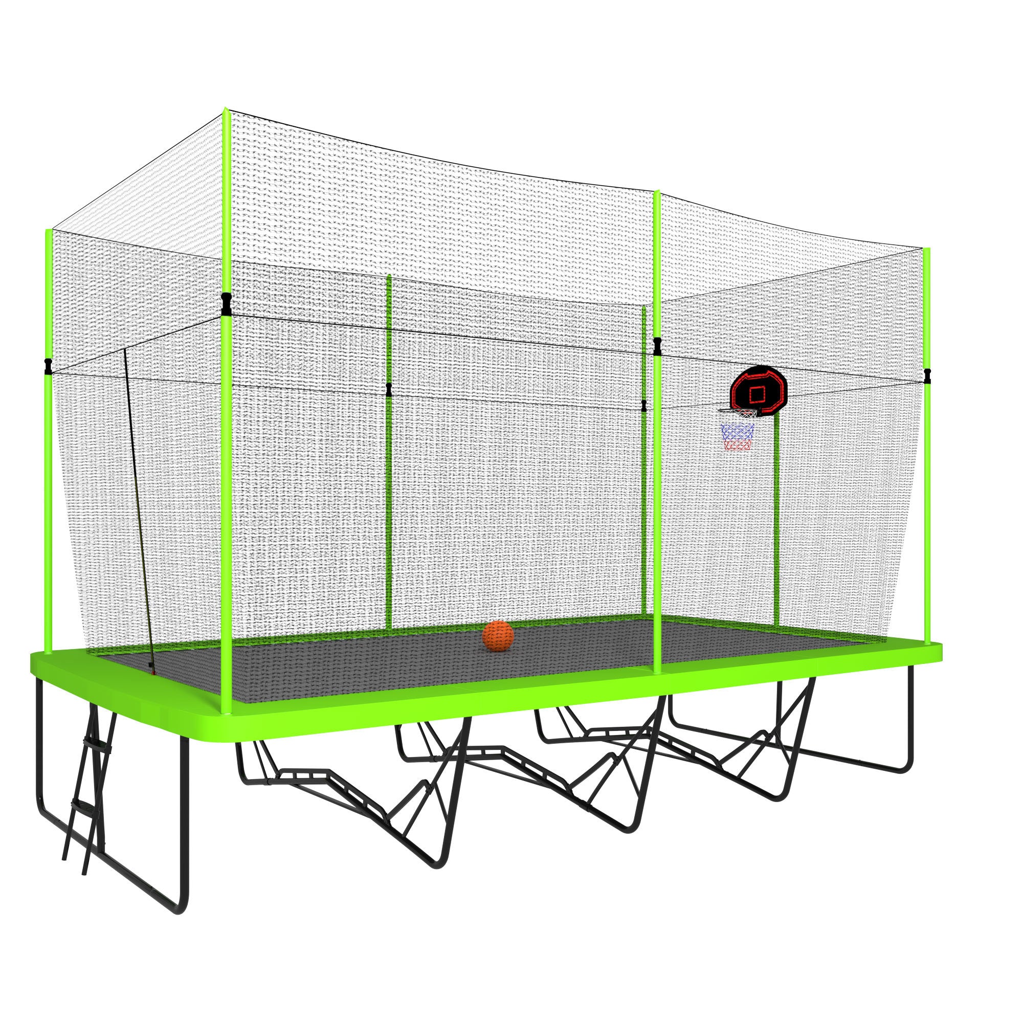 10ft by 17ft Rectangule Trampoline with Green