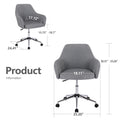 Home Office Chairswivel Adjustable Task Chair Executive Accent Chair With Soft Seat Grey Foam Cotton Linen