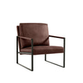 Lounge, Living Room, Office Or The Reception Area Pvc Leather Accent Arm Chair With Extra Thick Padded Backrest And Seat Cushion Sofa Chairs,Non Slip Adsorption Feet,Sturdy Metal Frame,Brown Brown Polyvinyl Chloride