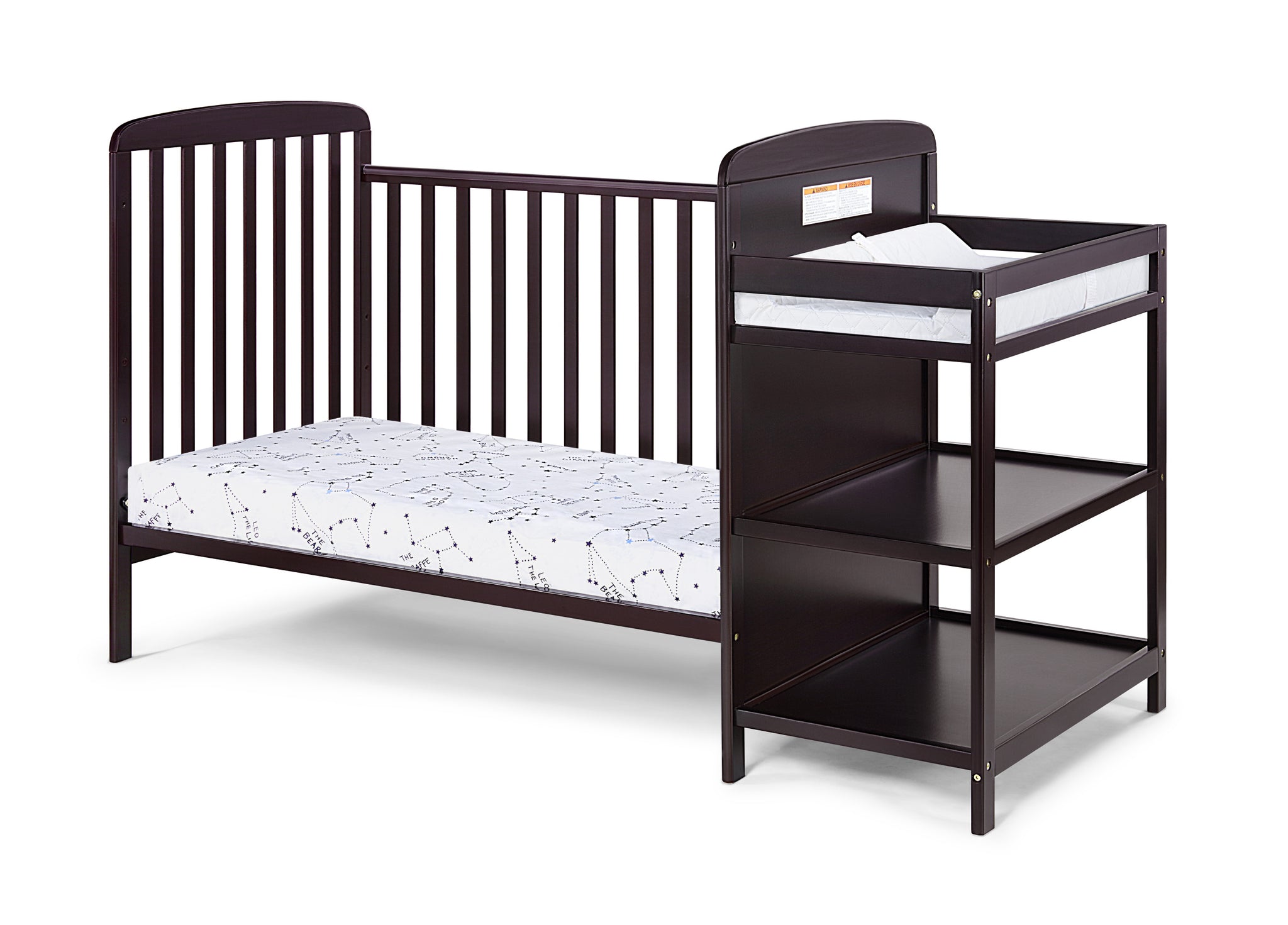 Ramsey 3 in 1 Convertible Crib and Changer Combo espresso-solid wood