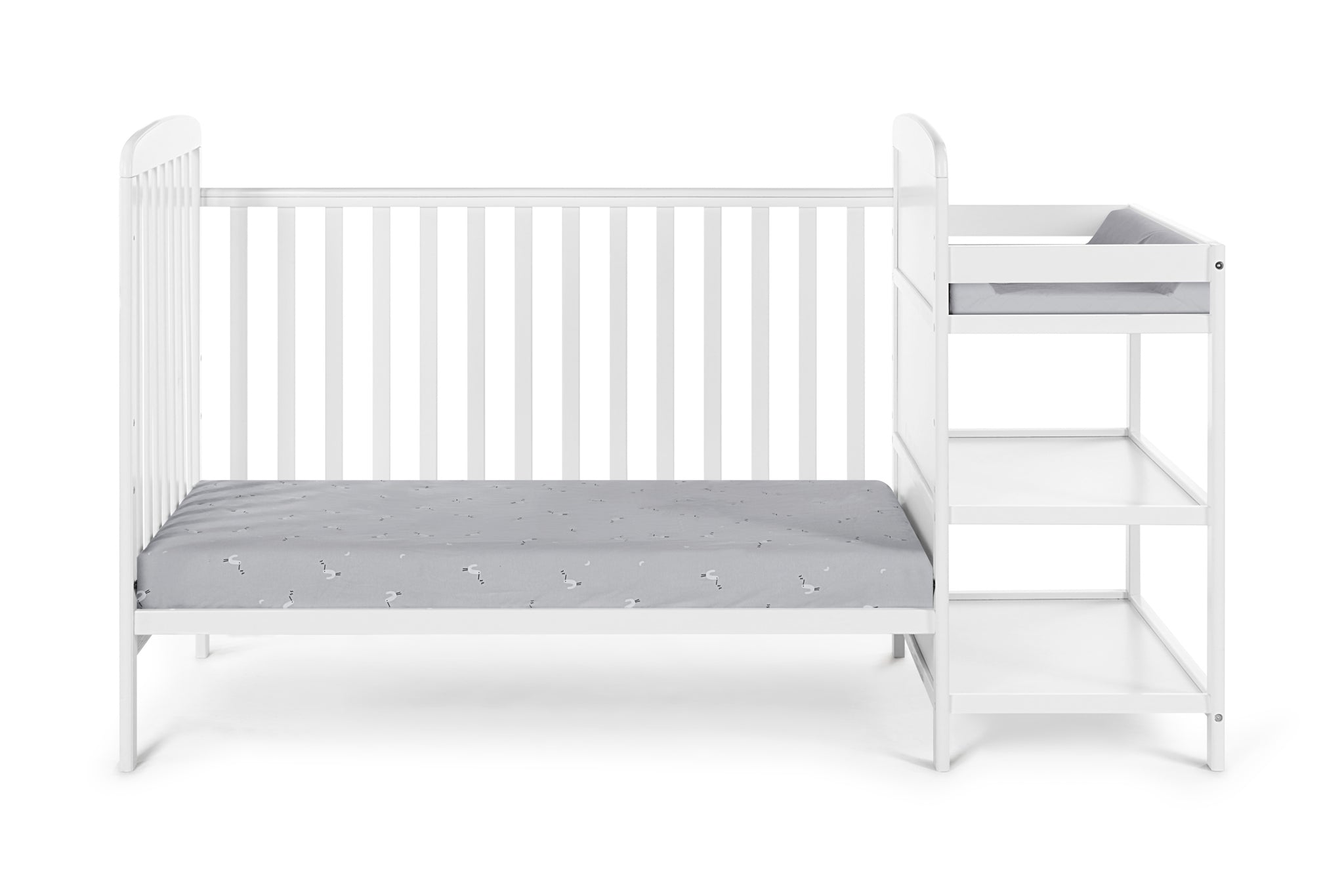 Ramsey 3 in 1 Convertible Crib and Changer Combo White white-solid wood