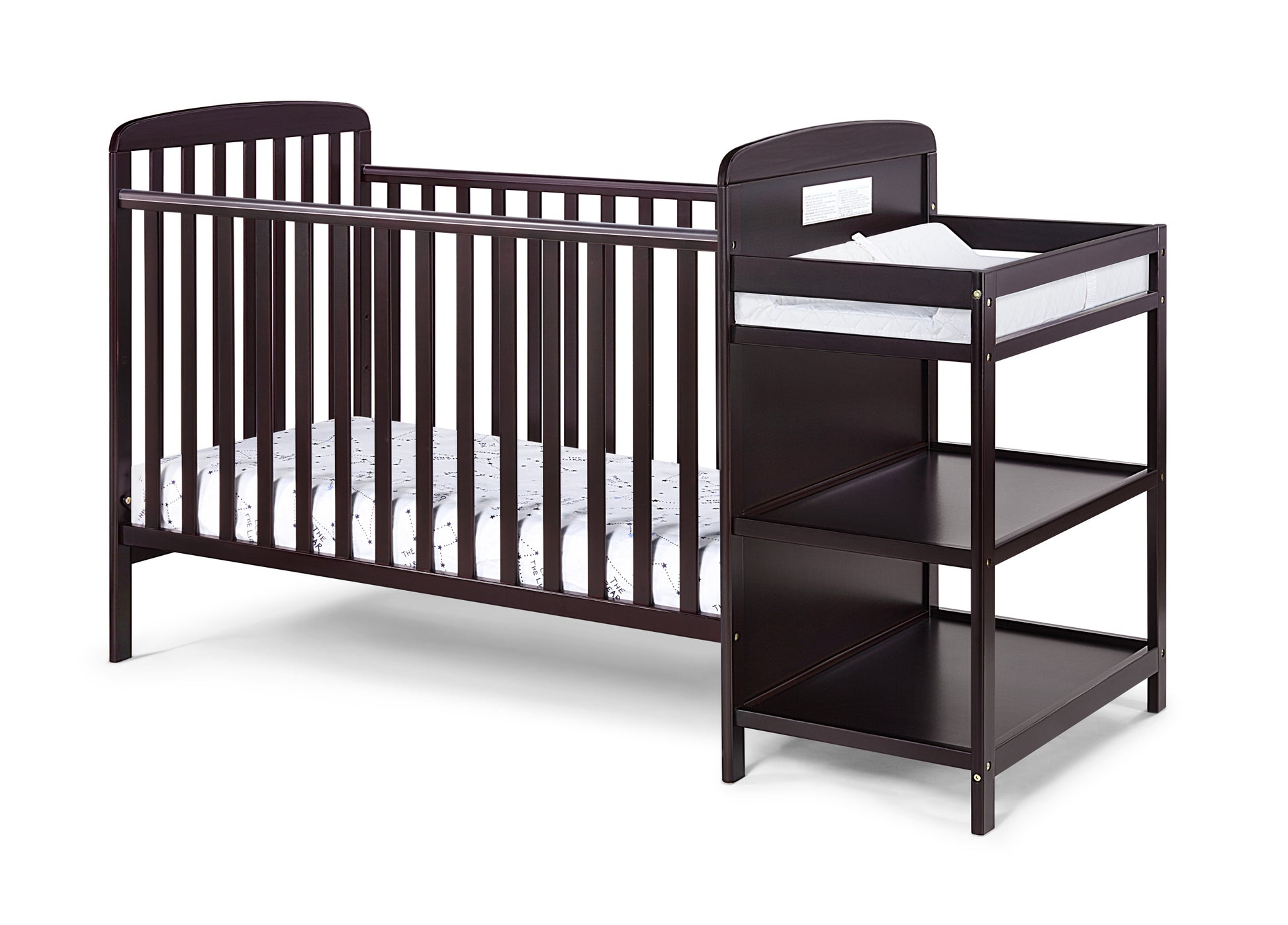 Ramsey 3 In 1 Convertible Crib And Changer Combo Espresso Espresso Solid Wood