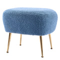 Orisfur. Modern Comfy Leisure Accent Chair, Teddy Short Plush Particle Velvet Armchair With Ottoman For Living Room Dark Blue Foam Altay Velvet