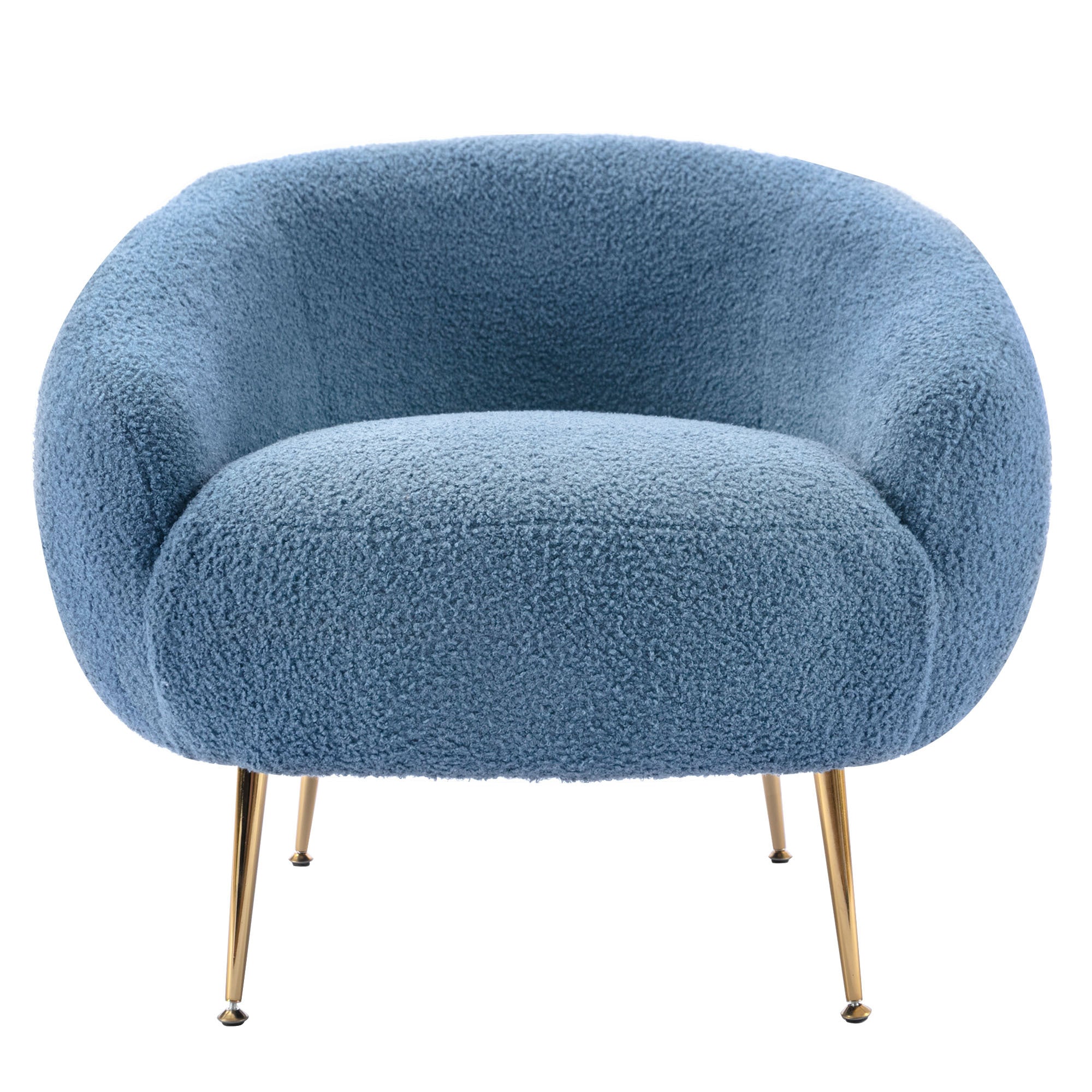 Orisfur. Modern Comfy Leisure Accent Chair, Teddy dark blue-foam-altay velvet