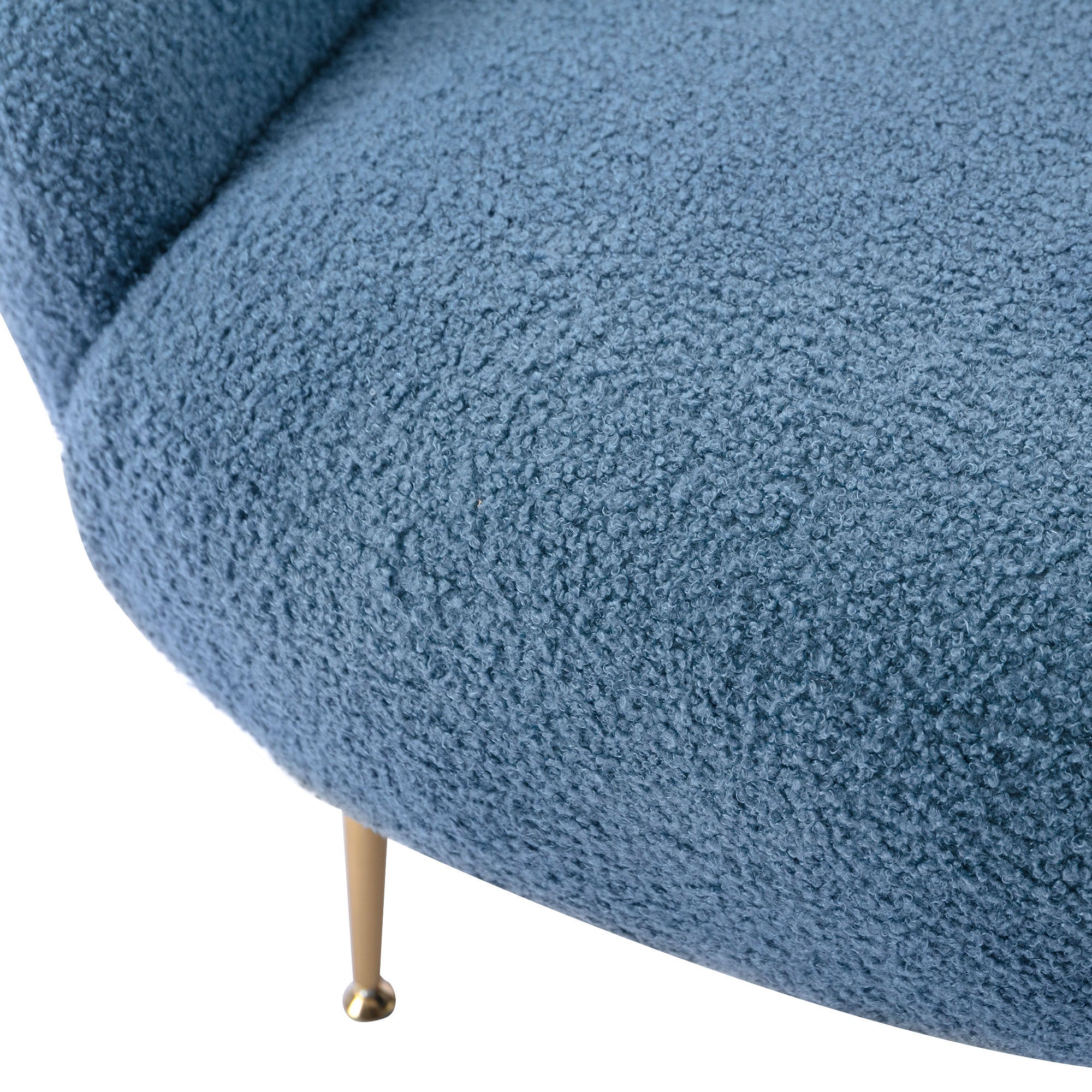 Orisfur. Modern Comfy Leisure Accent Chair, Teddy dark blue-foam-altay velvet