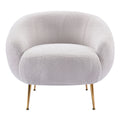 Orisfur. Modern Comfy Leisure Accent Chair, Teddy Short Plush Particle Velvet Armchair With Ottoman For Living Room Grey Foam Altay Velvet