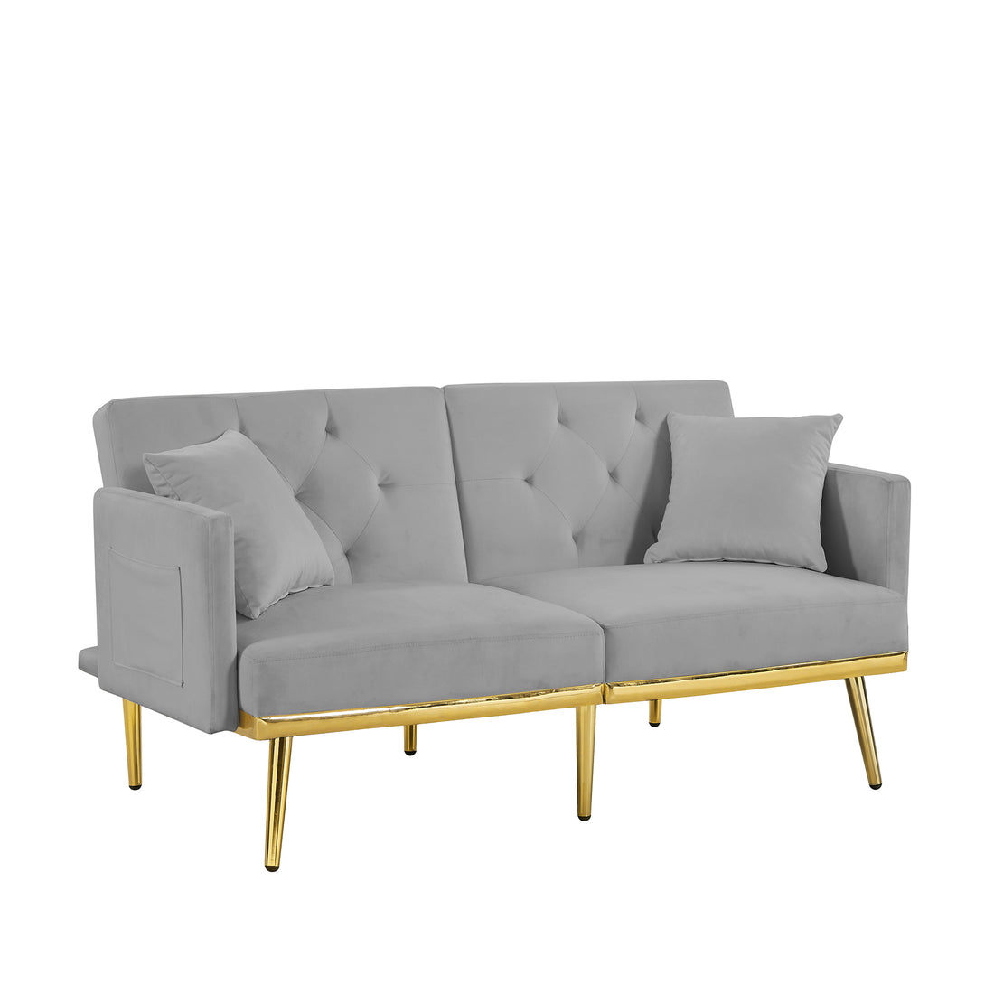 Grey Velvet Sofa Bed Gray Velvet Wood Foam Velvet 2 Seat