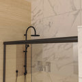 60 in. x 70 in. Traditional Sliding Shower Door in matte black-aluminium