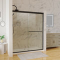 60 in. x 70 in. Traditional Sliding Shower Door in matte black-aluminium