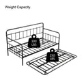 Metal Frame Daybed With Trundle Black Metal