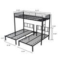 Metal Triple Twin Bunk Bed Can Be Separated Into 3 Twin Beds Sturdy Metal Noise Reduced Bunk Bed For Three Safety Guardrail Cpc Certified No Box Spring Needed Black Metal