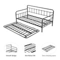Metal Frame Daybed With Trundle Black Metal