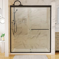 60 in. x 70 in. Traditional Sliding Shower Door in matte black-aluminium