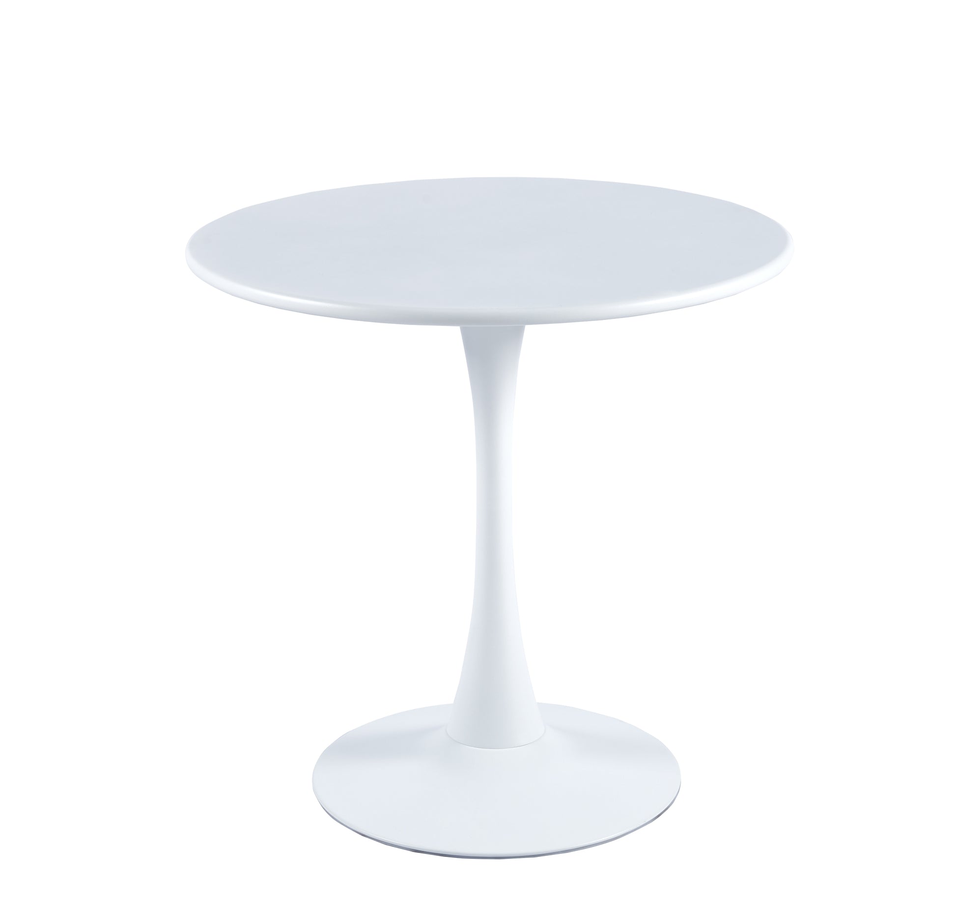 Modern White Round Dining Table, 31.5'' Diameter Solid Metal Base Coffee Table White Iron