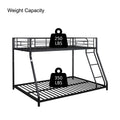 Metal Twin Over Full Bunk Bed Heavy Duty Sturdy Metal Noise Reduced Safety Guardrail Cpc Certified No Box Spring Needed Black Metal