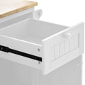 Kitchen Island Cart with Storage Cabinet and Two white-mdf