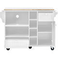 Kitchen Island Cart with Storage Cabinet and Two white-mdf