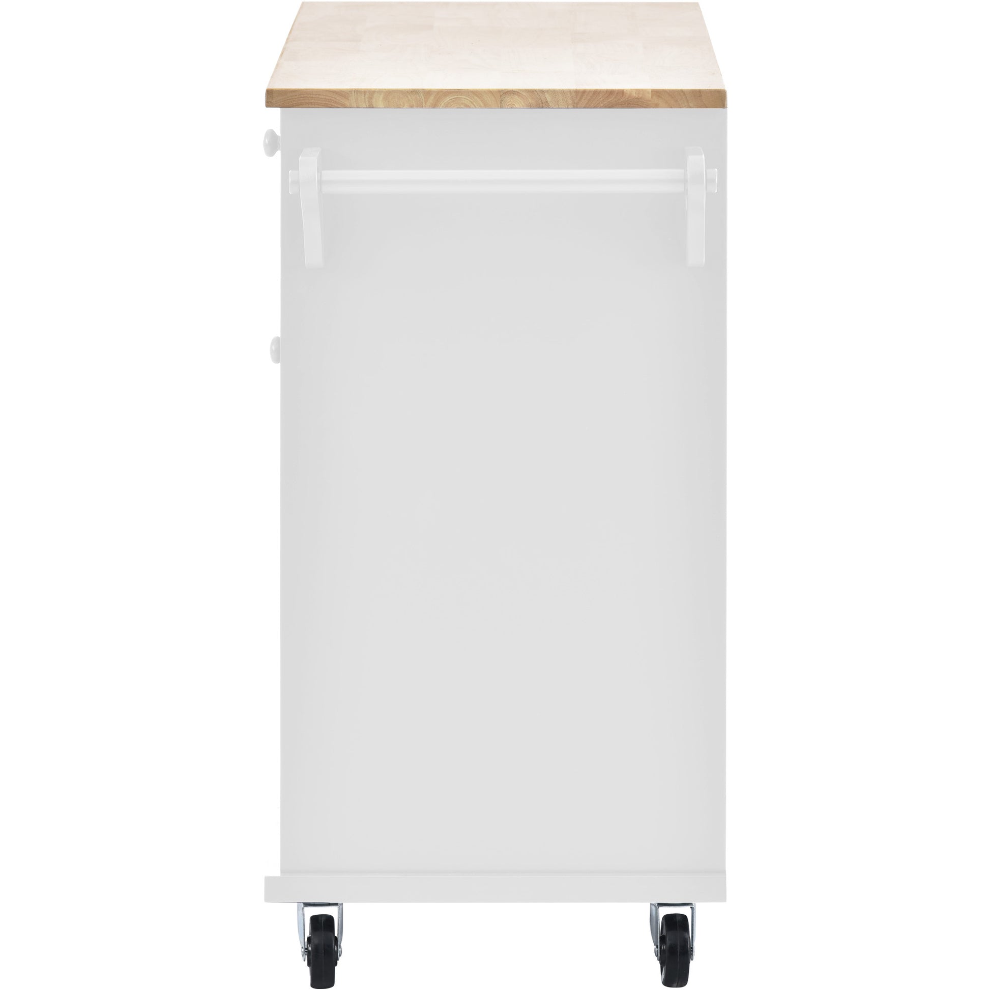 Kitchen Island Cart with Storage Cabinet and Two white-mdf