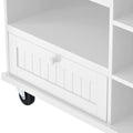 Kitchen Island Cart With Storage Cabinet And Two Locking Wheels,Solid Wood Desktop,Microwave Cabinet,Floor Standing Buffet Server Sideboard For Kitchen Room,Dining Room, Bathroom White White Mdf