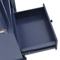 Kitchen Island Cart with Storage Cabinet and Two dark blue-mdf