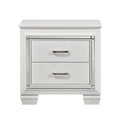 Glamorous Design Bedroom Furniture 1Pc Nightstand Of 2X Drawers White Finish Faux Alligator Embossed Textured Fronts White 2 Drawers Bedroom Glam,Modern Wood