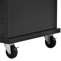 Kitchen Island Cart with Storage Cabinet and Two black-mdf