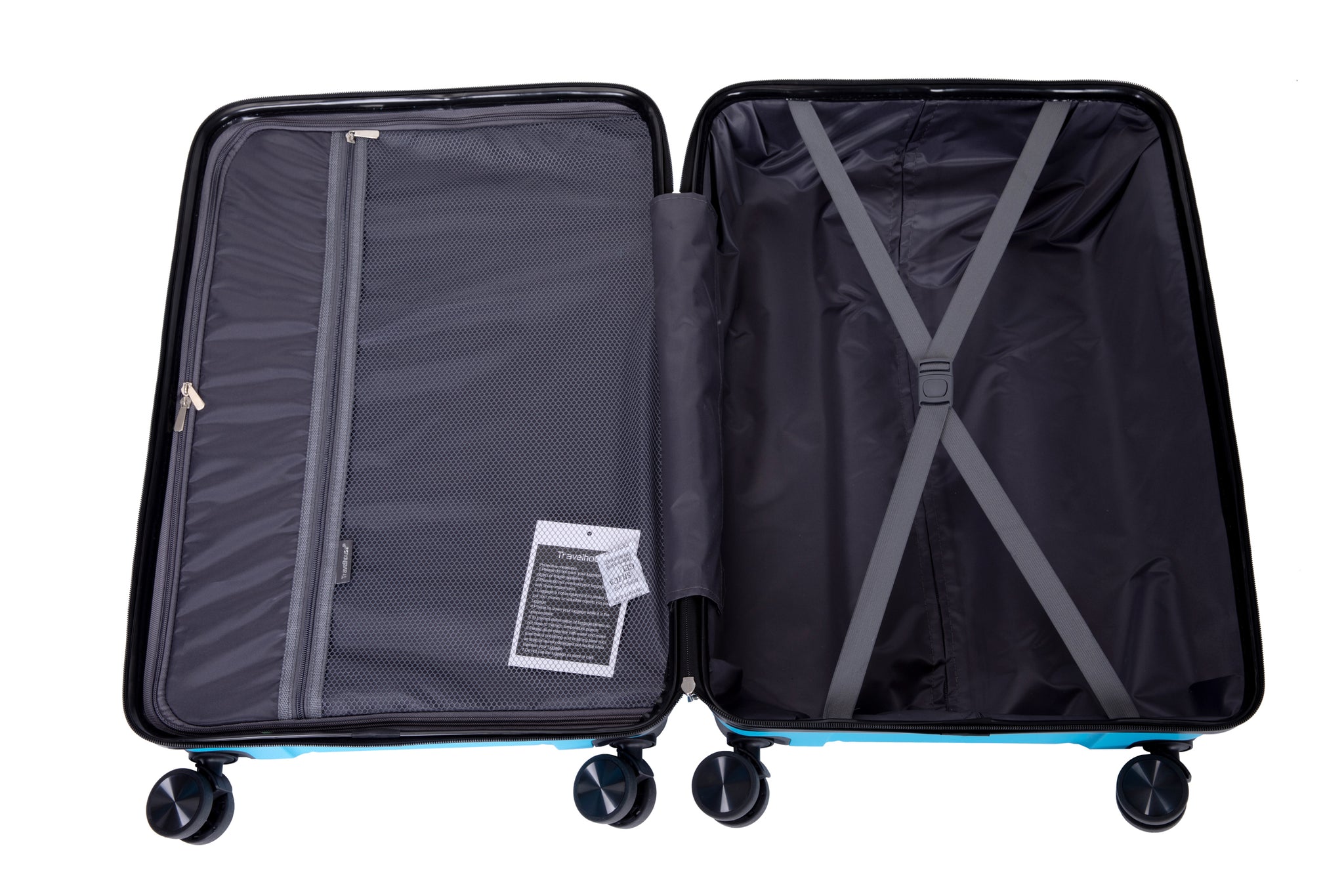 Hardshell Suitcase Spinner Wheels PP Luggage Sets light blue-polypropylene