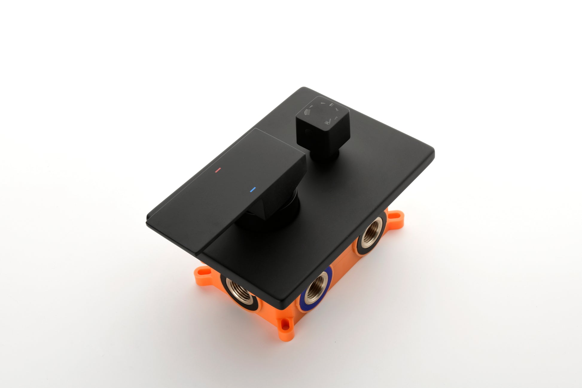 3 Way Outlet Function Solid Brass Shower Diverter Valve Mixer Rough In Shower Handle Valve Kit Replacement Matte Black Brass