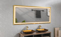 72In. W X 48In. H Oversized Rectangular Black Framed Led Mirror Anti Fog Dimmable Wall Mount Bathroom Vanity Mirror Hd Wall Mirror Kit For Gym And Dance Studio 48X 72Inches With Safety Ba Gold Aluminium