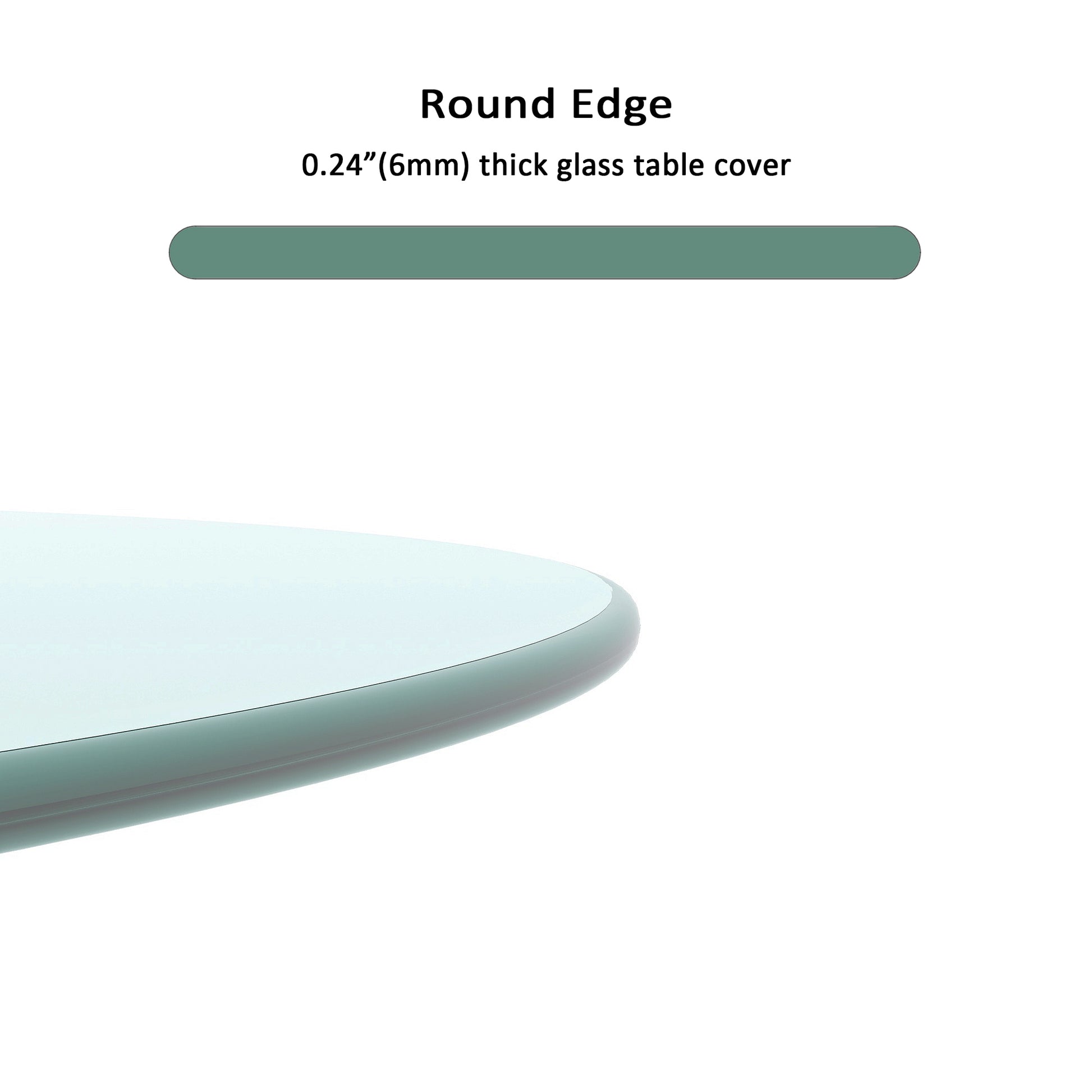 30" Inch Round Tempered Glass Table Top Clear Glass 1 4" Inch Thick Round Polished Edge Transparent Glass