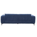 90'' Mid Century 3 Seater Sofa With 2 Stretchable Walnut Pad Modern Fabric Upholstered Sofa For Livingroom Lobby Office Blue Blue Fabric