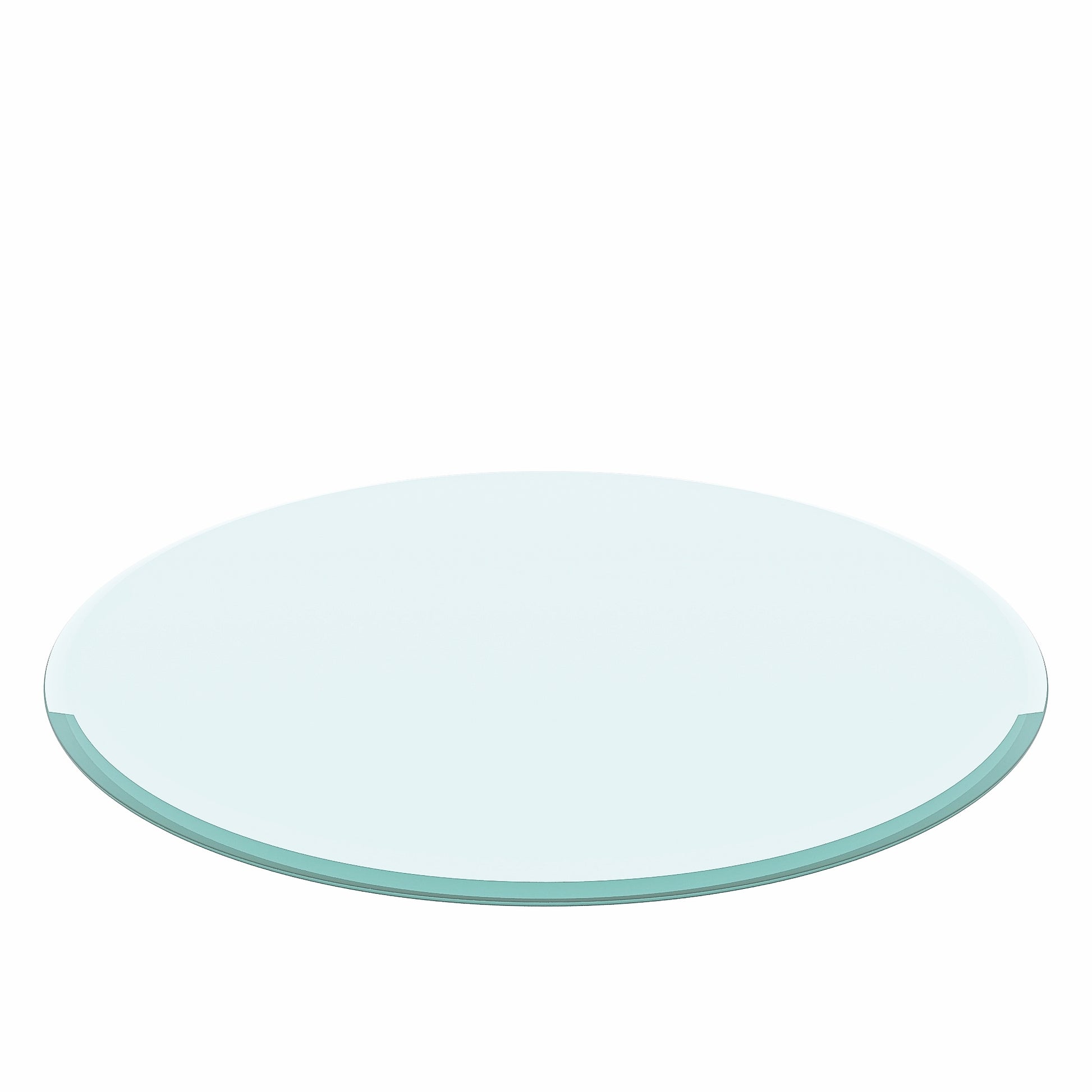 32" Inch Round Tempered Glass Table Top Clear Glass 2 5 Inch Thick Beveled Polished Edge Transparent Glass