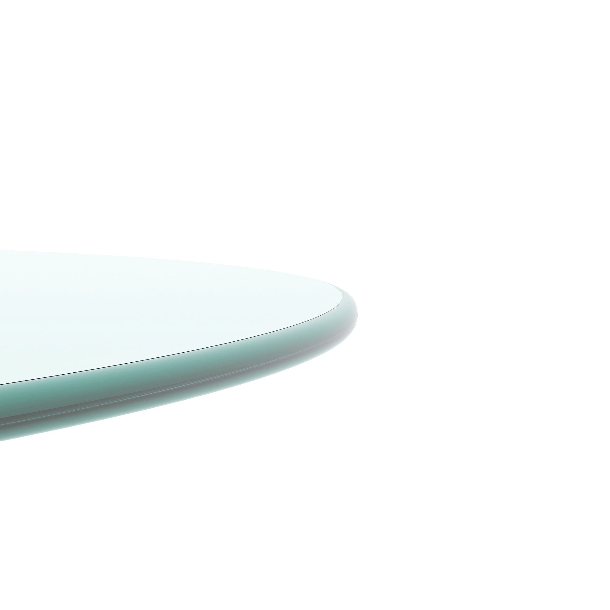 24" Inch Round Tempered Glass Table Top Clear Glass 1 4" Inch Thick Round Polished Edge Transparent Glass