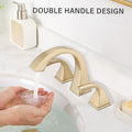 2 Handle Bathroom Sink Faucet With Drain, Brushed Gold Brushed Gold Brass