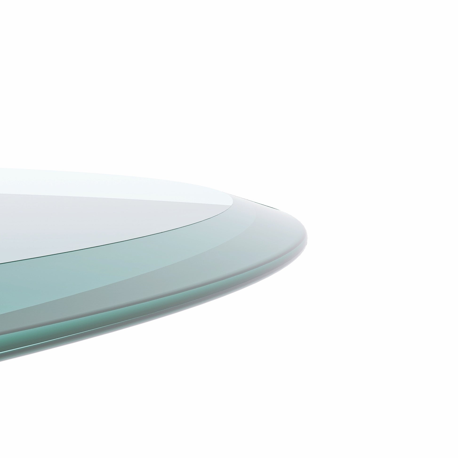 36" Inch Round Tempered Glass Table Top Clear Glass 2 5" Inch Thick Beveled Polished Edge Transparent Glass