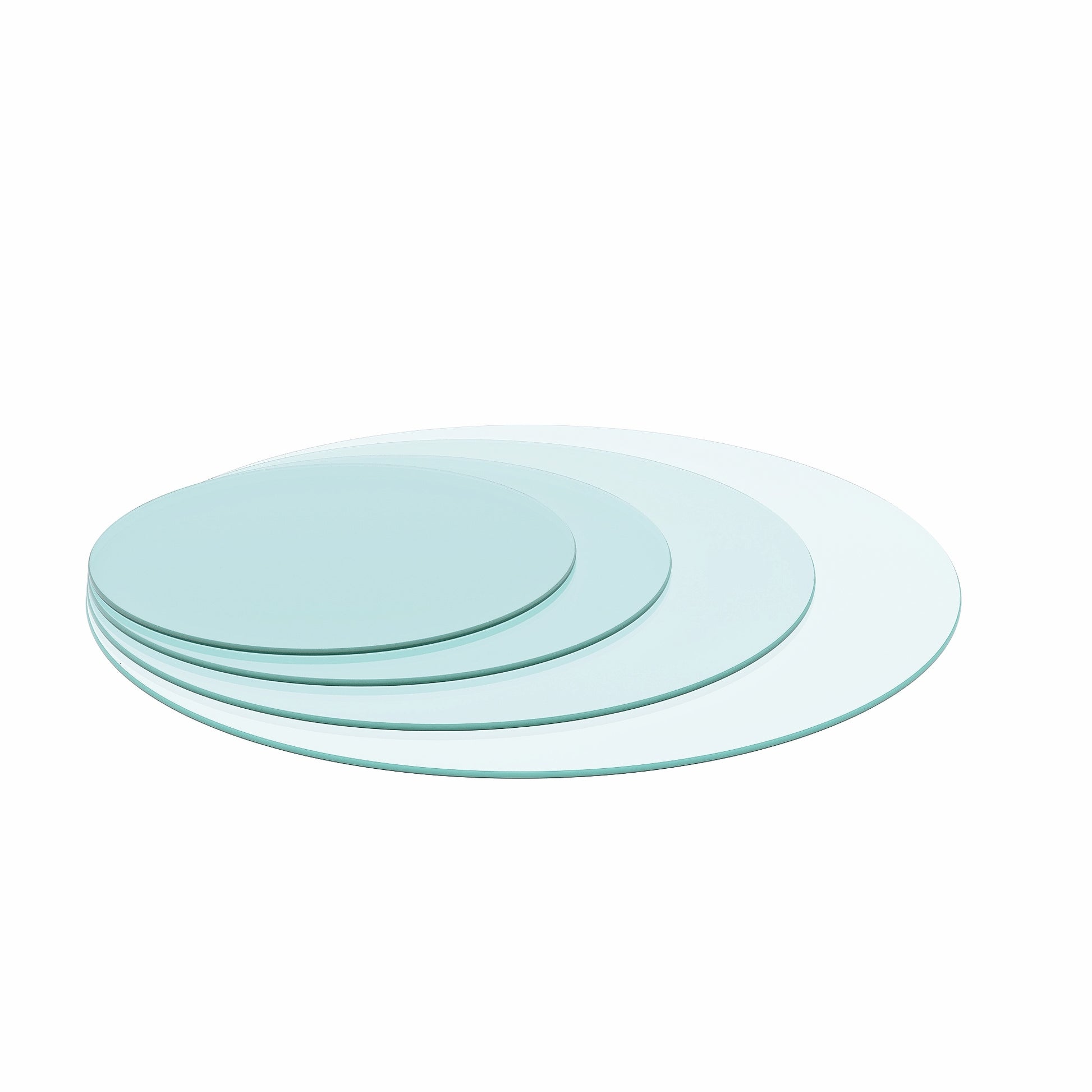 30" Inch Round Tempered Glass Table Top Clear Glass 1 4" Inch Thick Round Polished Edge Transparent Glass