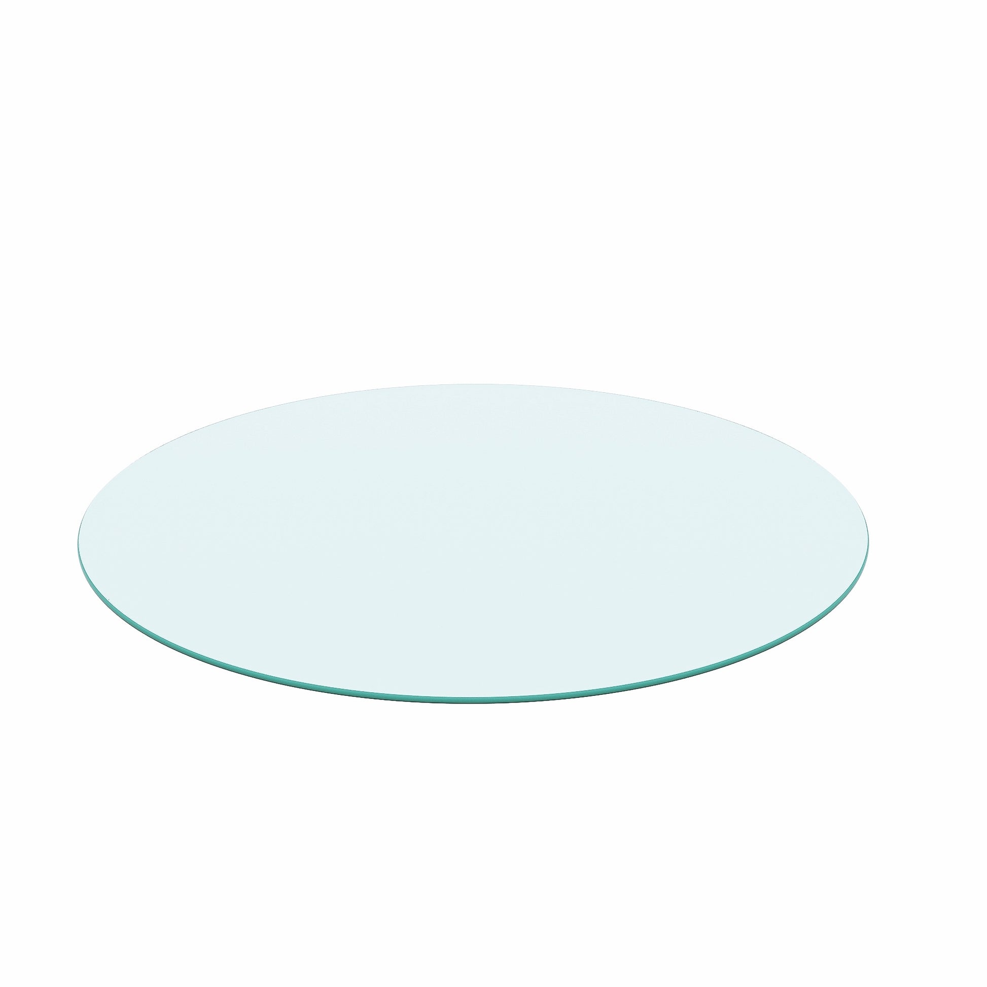 24" Inch Round Tempered Glass Table Top Clear Glass 1 4" Inch Thick Round Polished Edge Transparent Glass