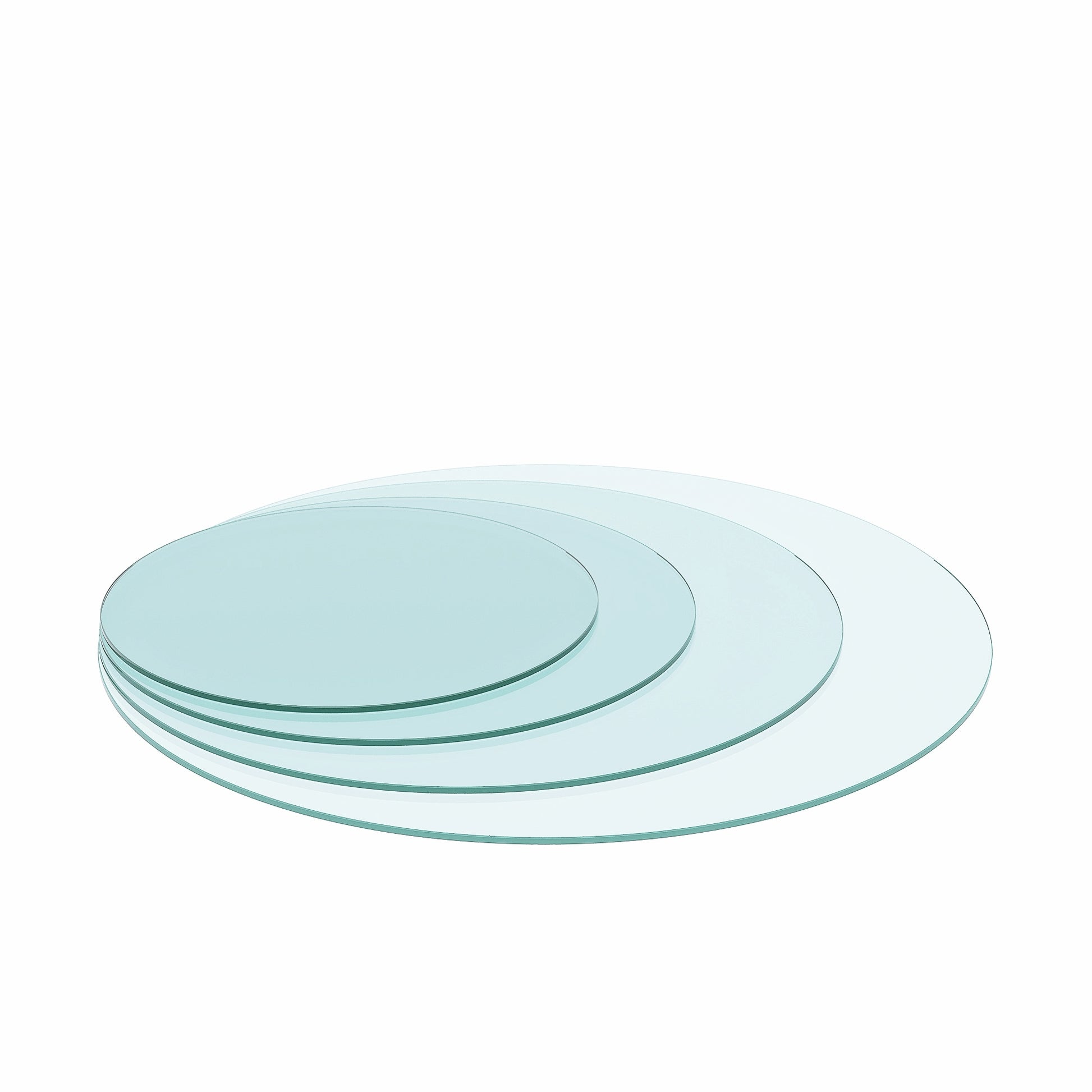 20" Inch Round Tempered Glass Table Top Clear Glass 1 4" Inch Thick Flat Polished Edge Transparent Glass