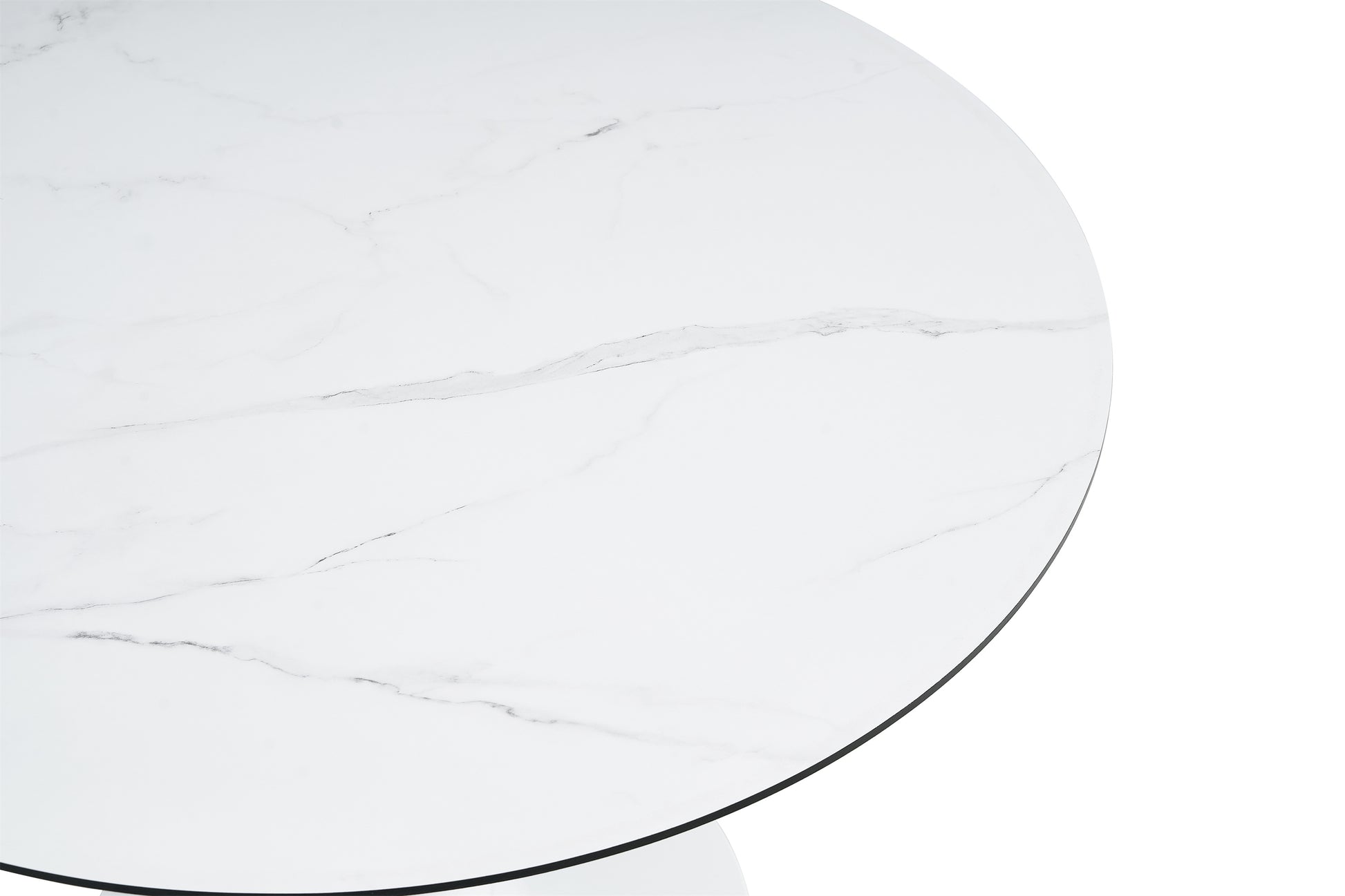 Tulip Dining Table ,Dia. 106Cm Round, Wht, Marble Wht, 1Pc Per Ctn White Seats 4 White European Round Mdf