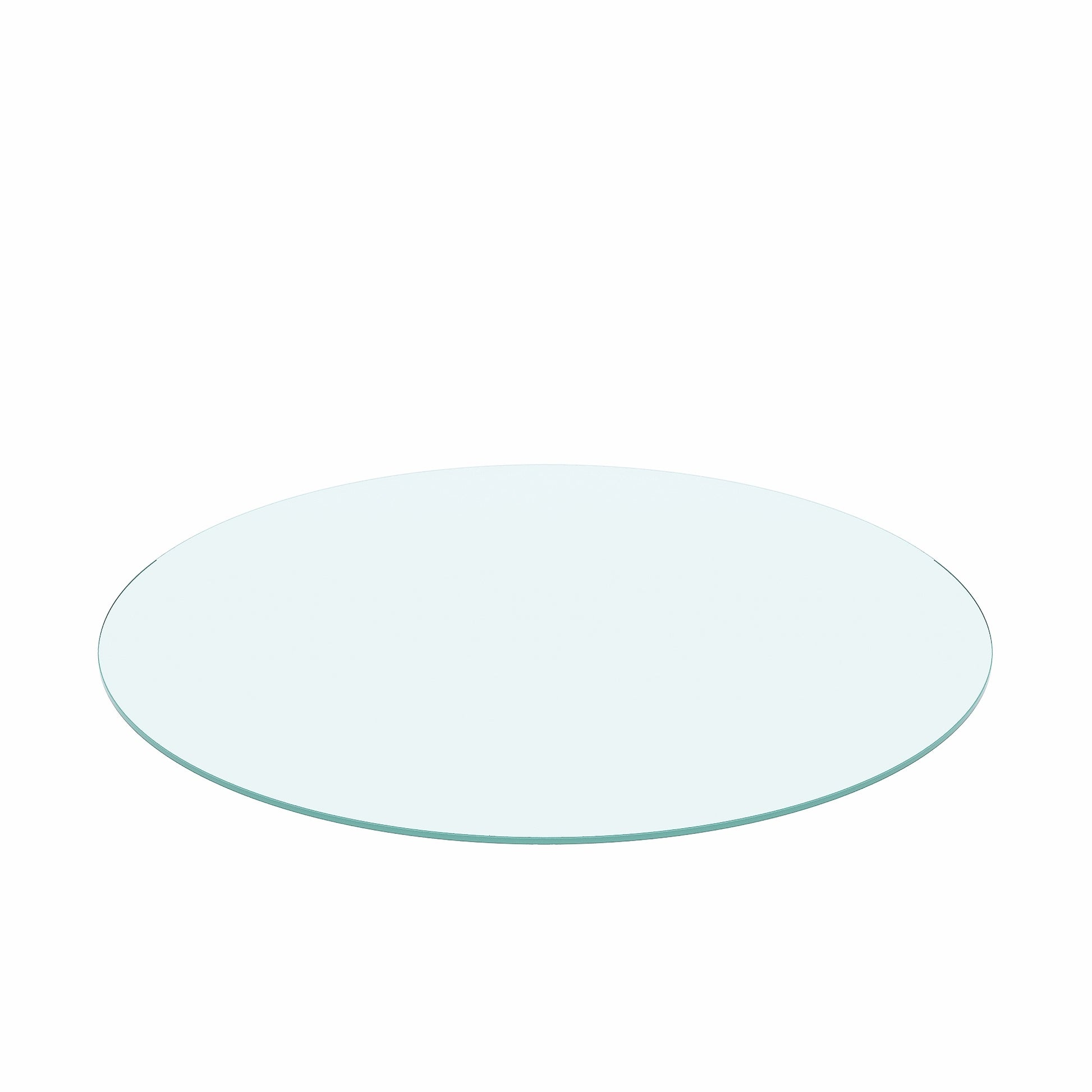 20" Inch Round Tempered Glass Table Top Clear Glass 1 4" Inch Thick Flat Polished Edge Transparent Glass