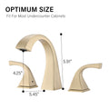 2 Handle Bathroom Sink Faucet With Drain, Brushed Gold Brushed Gold Brass