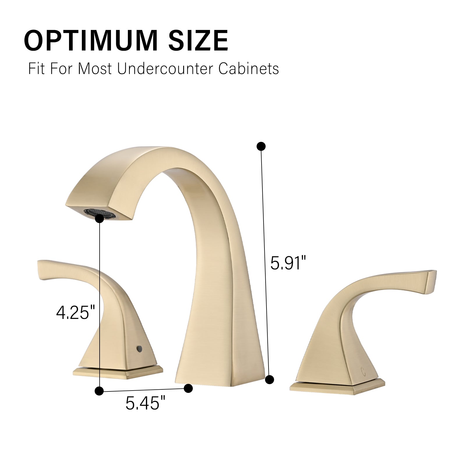 2 Handle Bathroom Sink Faucet With Drain, Brushed Gold Brushed Gold Brass