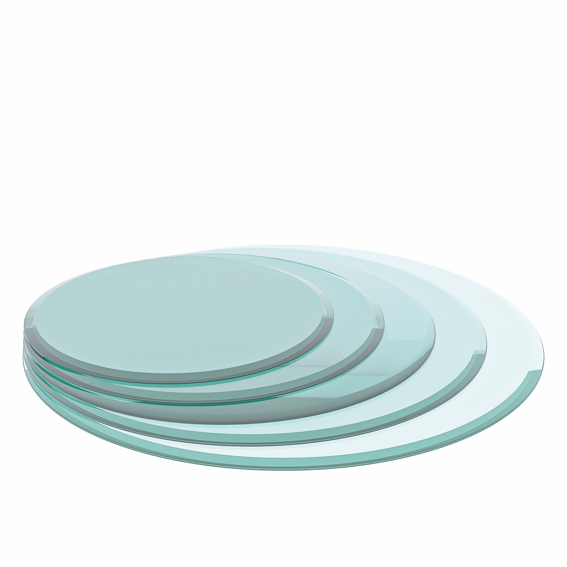 36" Inch Round Tempered Glass Table Top Clear Glass 2 5" Inch Thick Beveled Polished Edge Transparent Glass