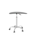 Adjustable Height Black Tempered Glass Table Desk Table With Lockable Wheels Adjustable Range 24.2 