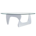 Home Modern Triangle Coffee Table White Solid Wood