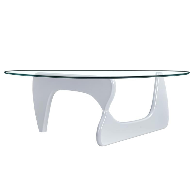 Home Modern Triangle Coffee Table White Solid Wood