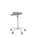 Adjustable Height Black Tempered Glass Table Desk Table With Lockable Wheels Adjustable Range 24.2 