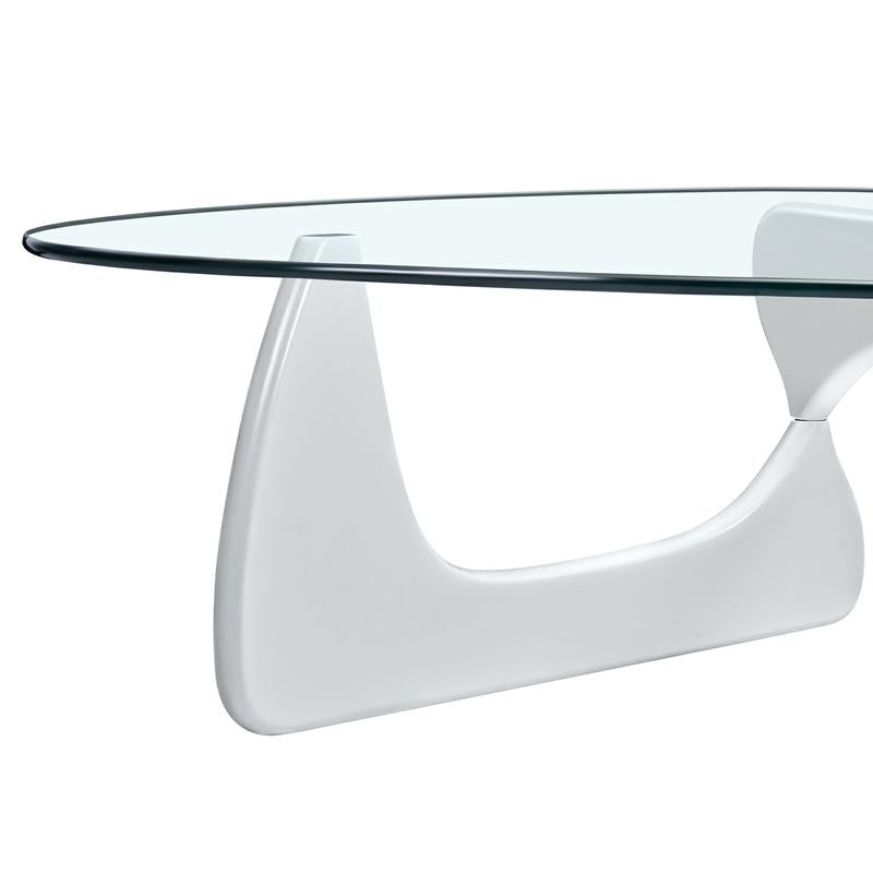 Home Modern Triangle Coffee Table White Solid Wood