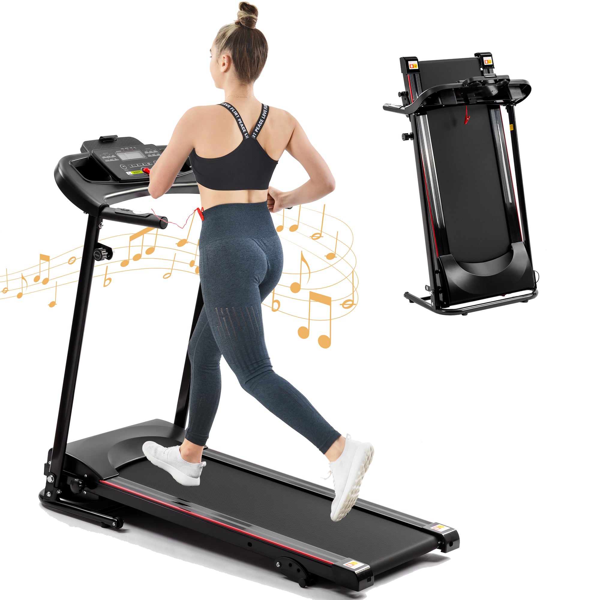 Folding Treadmill with Incline 2.5hp 12km H