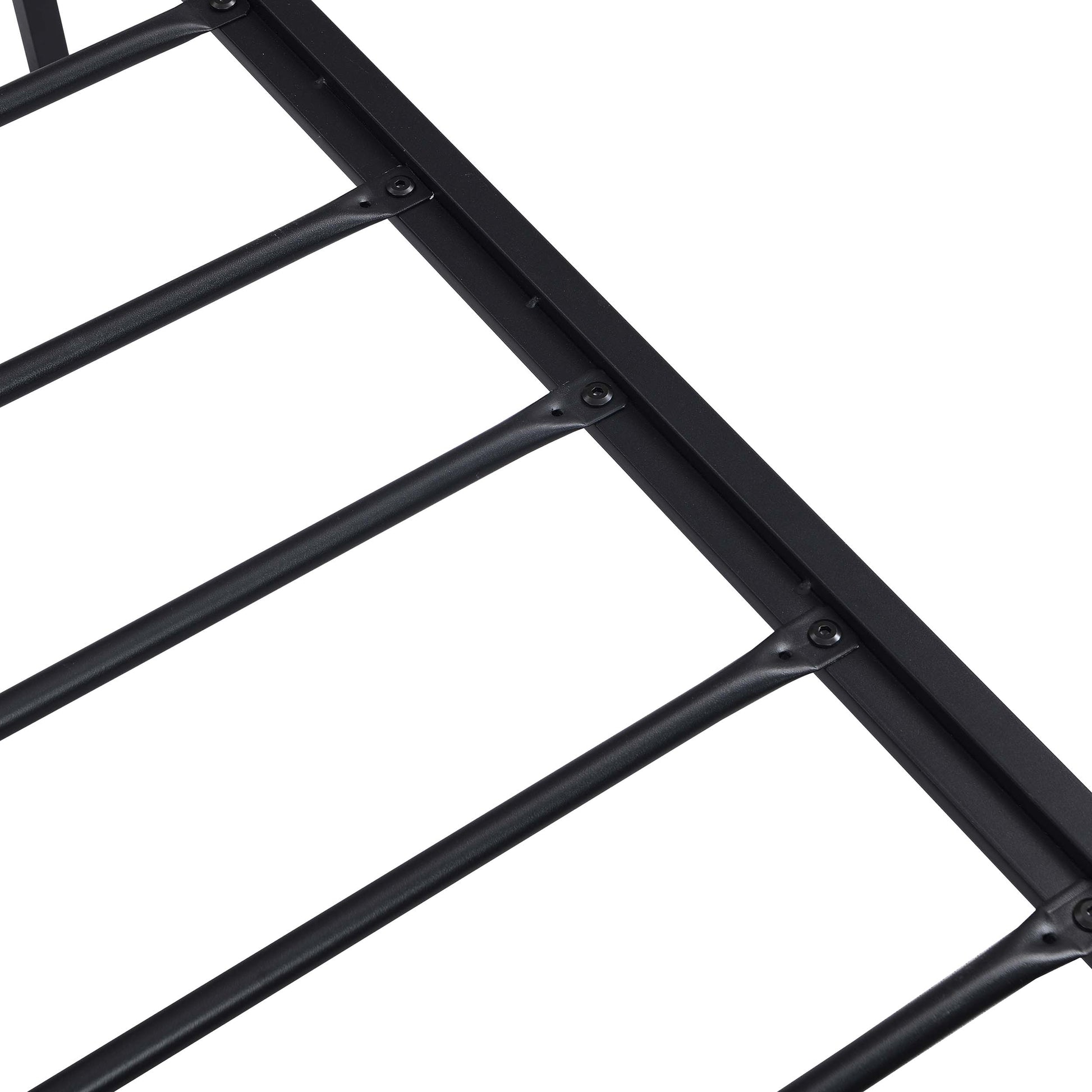 Industrial Queen Bed Frame With Led Lights And 2 Usb Ports, Bed Frame Queen Size With Storage, Noise Free, No Box Spring Needed, Rustic Brown Queen Antique Brown Metal & Wood